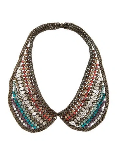 Pre-owned Dannijo Crystal Collar Necklace, 16.5"