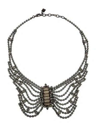 Pre-owned Dannijo Crystal Collar Necklace, 19.5" In Multicolor