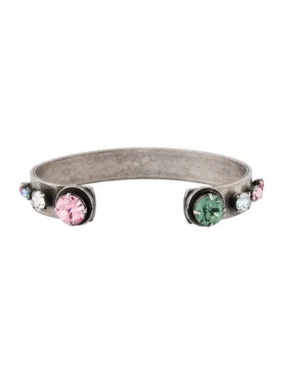 Pre-owned Dannijo Crystal Cuff Bracelet, 6.25" In Multi