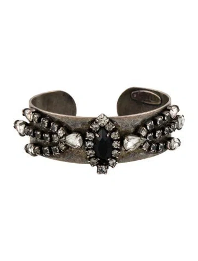 Pre-owned Dannijo Crystal Cuff Bracelet, 6.25" In Multi