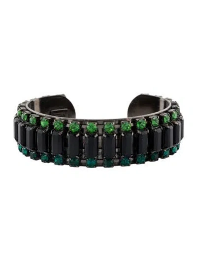 Pre-owned Dannijo Crystal Cuff Bracelet, 6.5" In Multi