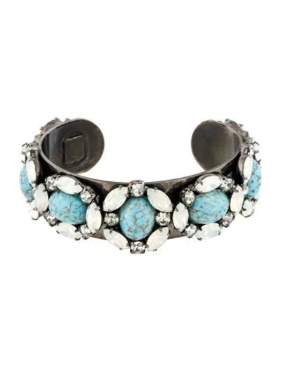 Pre-owned Dannijo Crystal Cuff Bracelet, 7" In Multi