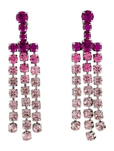 Pre-owned Dannijo Crystal Drop Earrings In Multi
