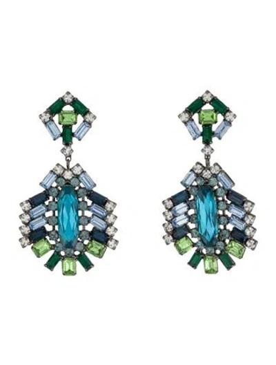 Pre-owned Dannijo Crystal Drop Earrings In Multi