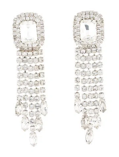 Pre-owned Dannijo Crystal Drop Earrings In Multicolor