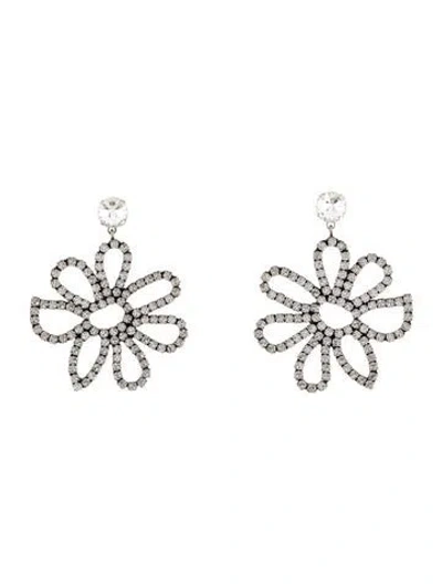 Pre-owned Dannijo Crystal 'dukes' Floral Drop Earrings In Multi