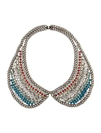 Pre-owned Dannijo Crystal Emmett Collar Necklace In Multi