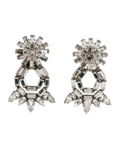 Pre-owned Dannijo Crystal Grace Drop Earrings In Multi