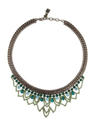 Pre-owned Dannijo Crystal Madliana Necklace,, 18" In Multi