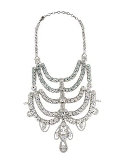 Pre-owned Dannijo Crystal Margaux Collar Necklace, 17.5" In Blue