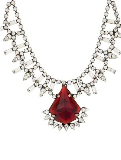 Pre-owned Dannijo Crystal Pendant Necklace, 19.5" In Multi
