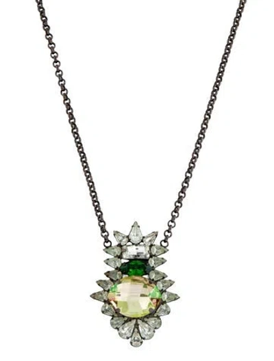 Pre-owned Dannijo Crystal Pendant Necklace, 26.75"