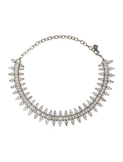Pre-owned Dannijo Crystal Prima Choker Collar Necklace, 16.25" In Multicolor