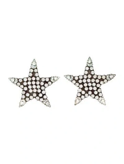 Pre-owned Dannijo Crystal Star Stud Earrings In Multi