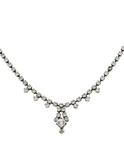 Pre-owned Dannijo Crystal Stevie Collar Necklace, 17.5" In Multicolor