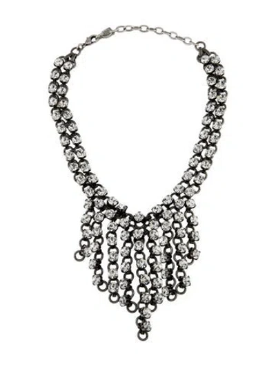 Pre-owned Dannijo Crystal Tassel Collar Necklace, 16.5" In Multicolor