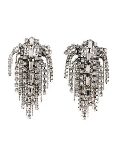 Pre-owned Dannijo Crystal 'vaughan' Chandelier Drop Earrings In Transparent