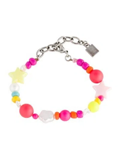 Pre-owned Dannijo Cultured Pearl Charm Bracelet, 7.75" In Multi