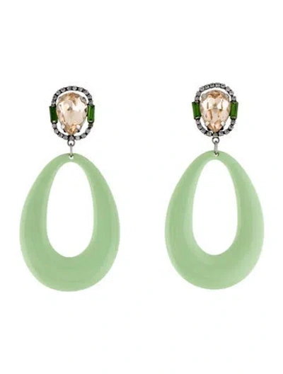 Pre-owned Dannijo Elvis Drop Hoop Earrings In Multi
