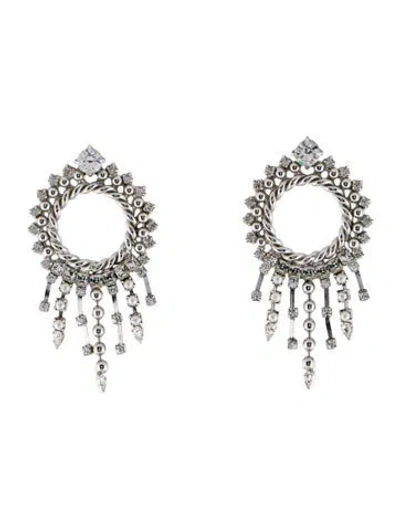 Pre-owned Dannijo Faux Pearl & Crystal Drop Earrings In Multi