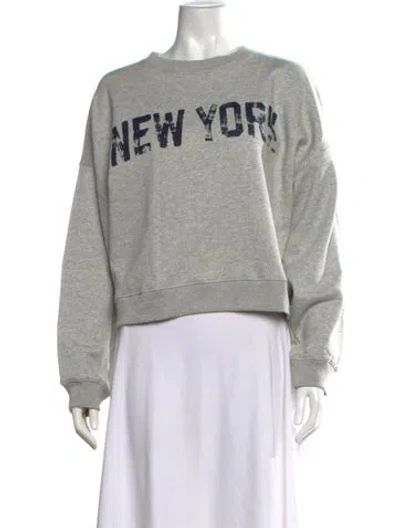 Pre-owned Dannijo Graphic Print Crew Neck Sweatshirt W/ Tags In Grey
