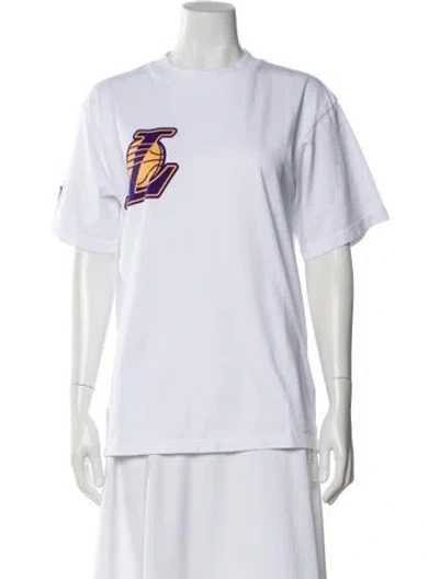 Pre-owned Dannijo Graphic Print Crew Neck T-shirt W/ Tags In White