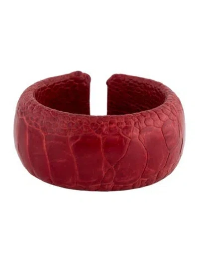 Pre-owned Dannijo Leather Cuff Bracelet., 5" In Multi