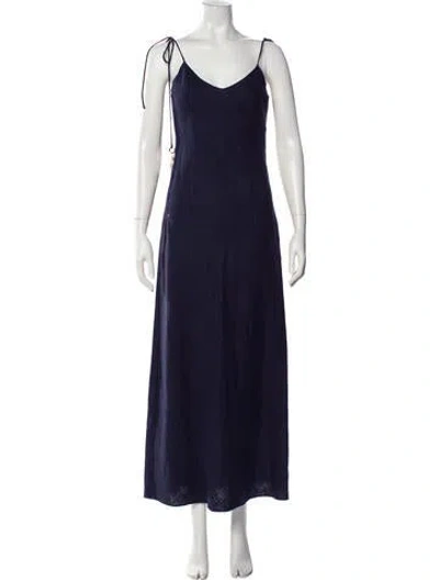 Pre-owned Dannijo Linen Long Dress In Blue