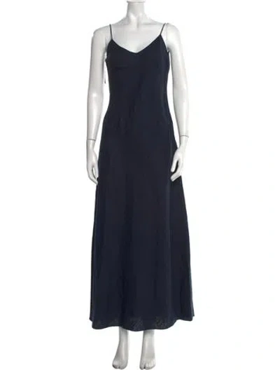 Pre-owned Dannijo Linen Long Dress In Blue