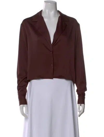 Pre-owned Dannijo Long Sleeve Blouse In Brown