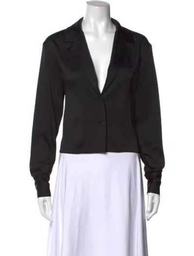 Pre-owned Dannijo Long Sleeve Button-up Top In Black