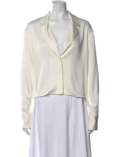 Pre-owned Dannijo Long Sleeve Button-up Top In Neutral