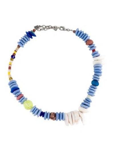 Pre-owned Dannijo Multi-stone Shell Necklace, 20"