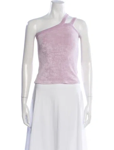 Pre-owned Dannijo One-shoulder Sleeveless Top In Pink