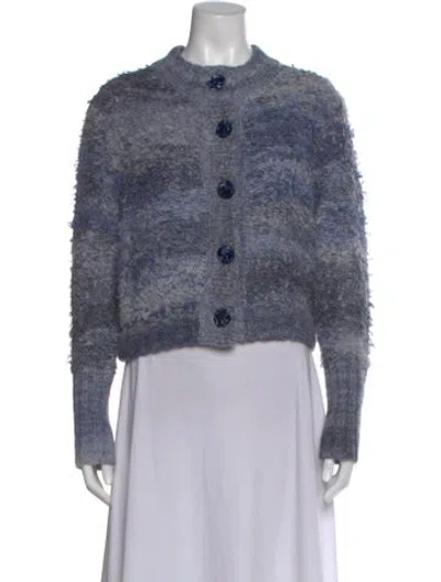Pre-owned Dannijo Patterned Crew Neck Sweater In Blue