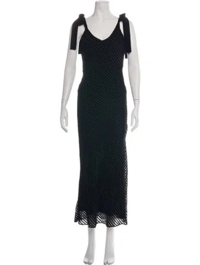 Pre-owned Dannijo Patterned Long Dress In Black