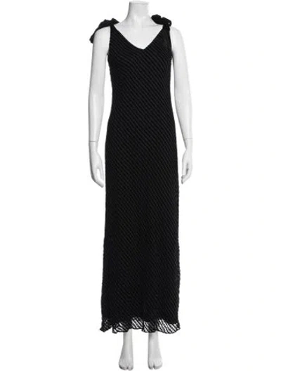 Pre-owned Dannijo Patterned Long Dress In Black