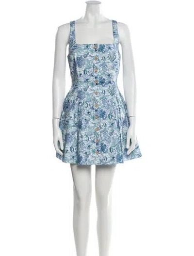 Pre-owned Dannijo Printed Mini Dress In Blue