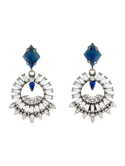 Pre-owned Dannijo Resin & Crystal Drop Earrings In Multi