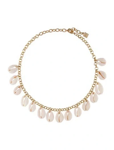 Pre-owned Dannijo Shell Station Necklace, 17.75" In Multicolor