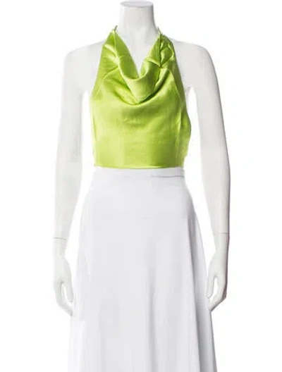 Pre-owned Dannijo Silk Halterneck Crop Top W/ Tags In Green