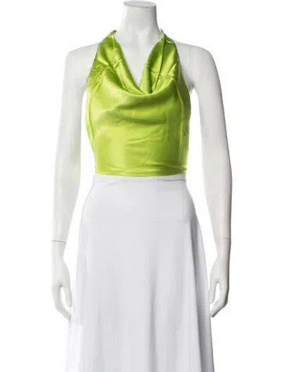 Pre-owned Dannijo Silk Halterneck Crop Top W/ Tags In Green