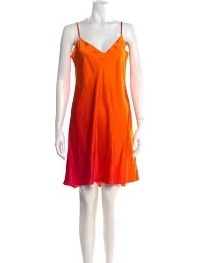 Pre-owned Dannijo Silk Knee-length Dress In Orange