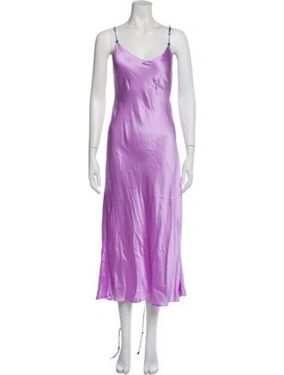 Pre-owned Dannijo Silk Knee-length Dress In Purple