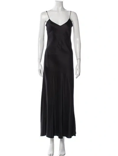 Pre-owned Dannijo Silk Long Dress In Black