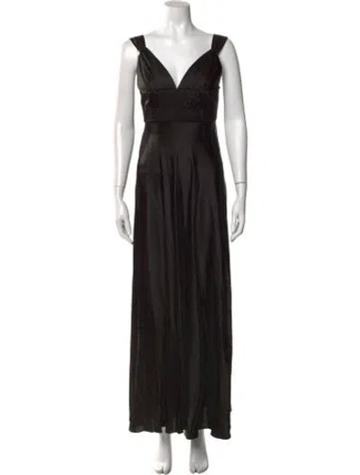 Pre-owned Dannijo Silk Long Dress In Black