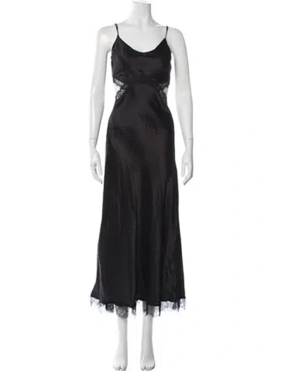 Pre-owned Dannijo Silk Long Dress In Black