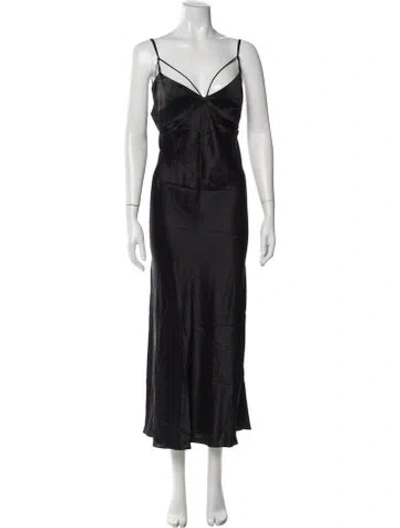 Pre-owned Dannijo Silk Long Dress In Black