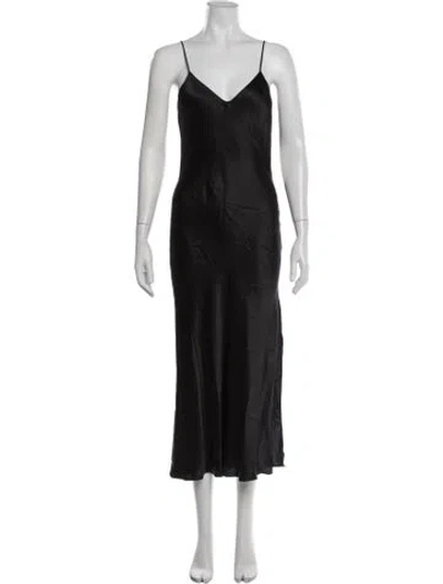Pre-owned Dannijo Silk Long Dress In Black