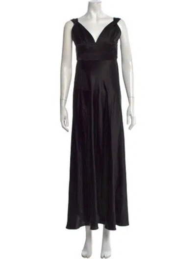 Pre-owned Dannijo Silk Long Dress In Black